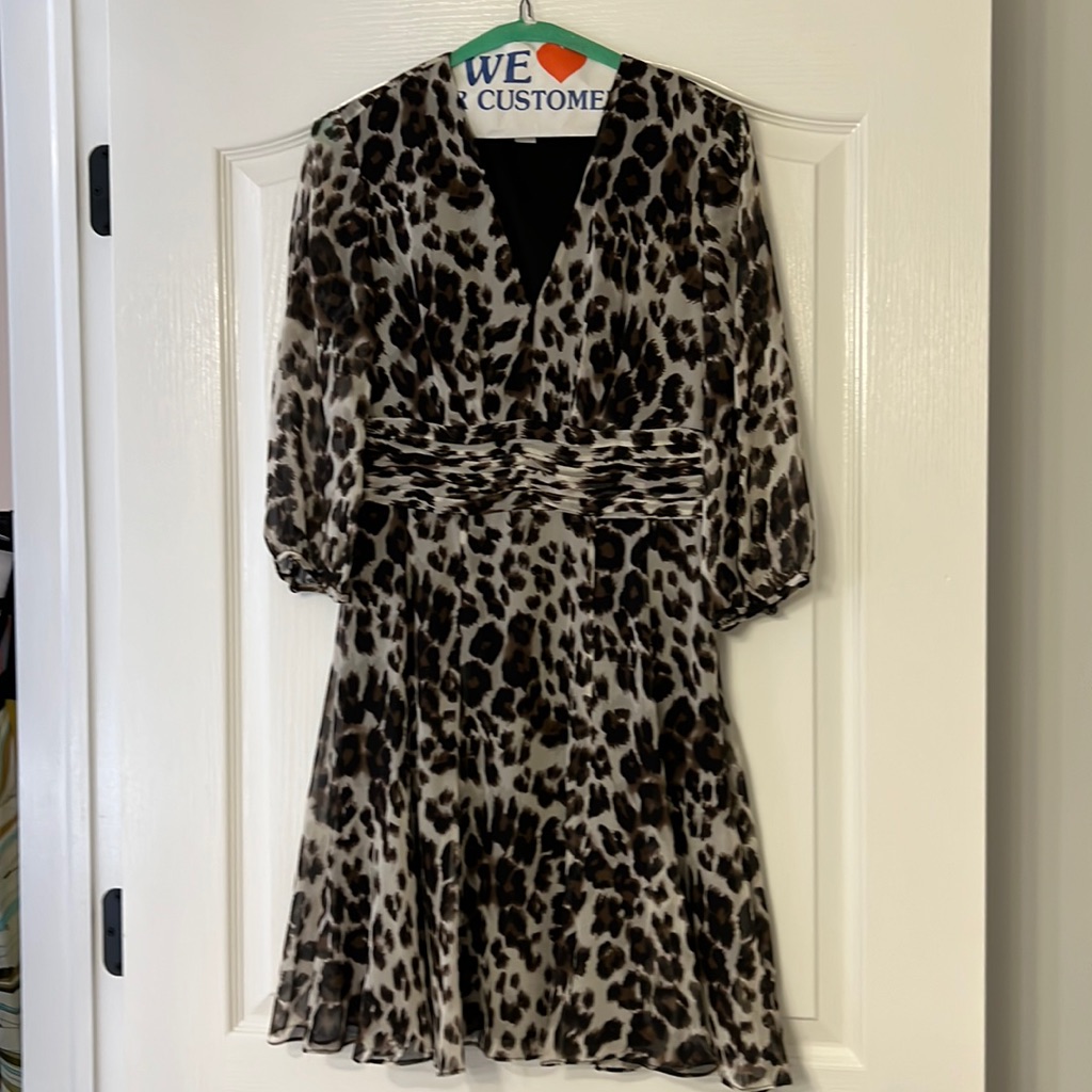 Diane Von Furstenberg, Size 2, Silk Dress With Polyester Lining, Leopard Print